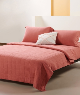 OEM Rayon Linen Quilt Set Solid Sustainable Burnt Orange Quilt Set Оригинальное изготовление