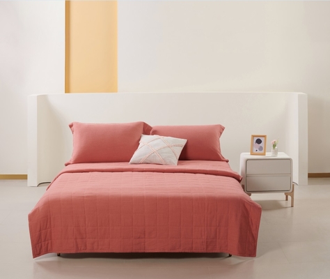 OEM Rayon Linen Quilt Set Solid Sustainable Burnt Orange Quilt Set Оригинальное изготовление